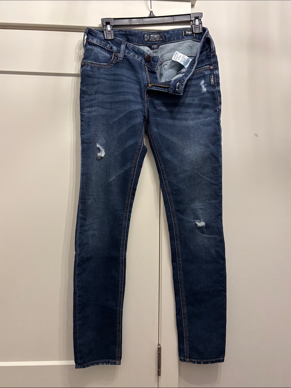 Silver Jeans Co. "Suki" Mid-Rise Super Skinny Joga Jeans